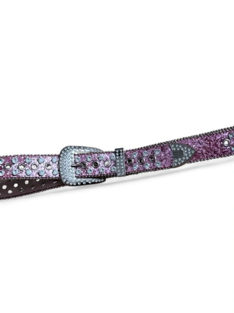 Pink Rhinestone Belt with Studded Buckle